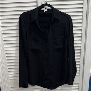 Express Classic Black Button-Up Blouse